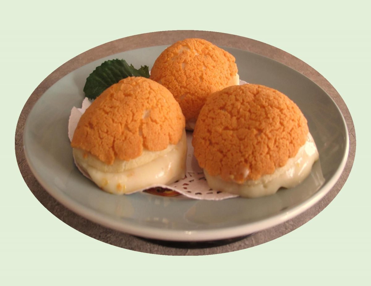 Mandarin Orange Cream Puffs w/ Craquelin Topping