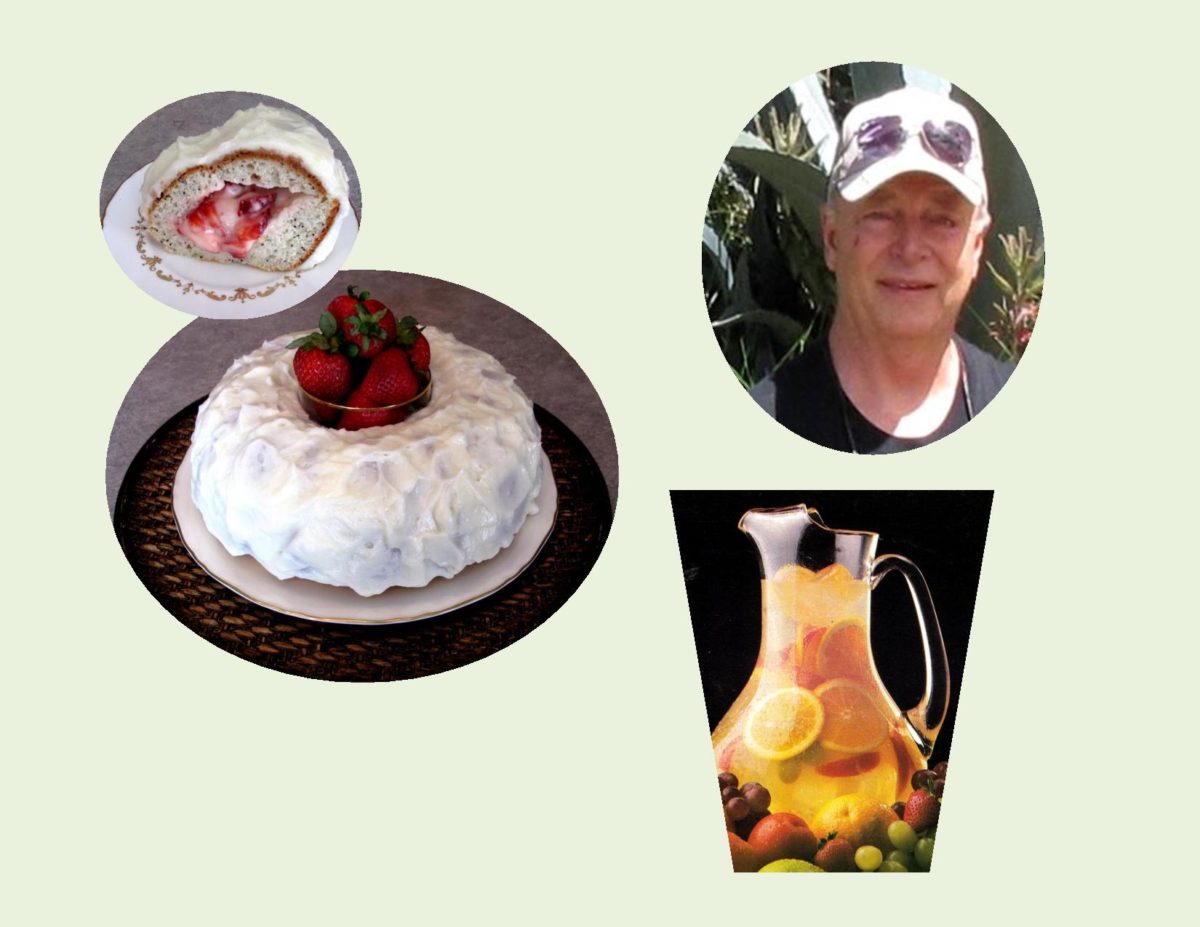 Strawberry-Lemon Poppy Seed Cake  with White Wine Sangria