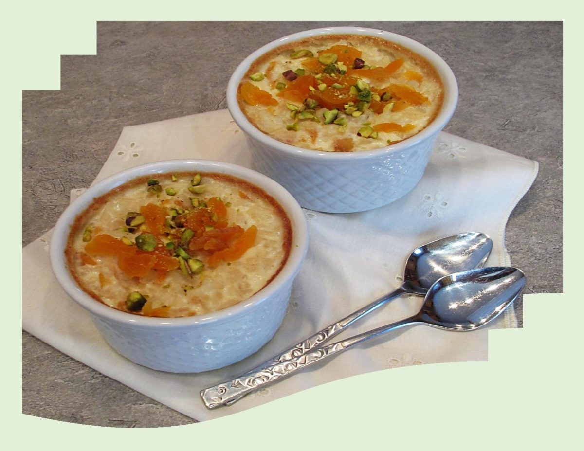 Baked Apricot Rice Pudding