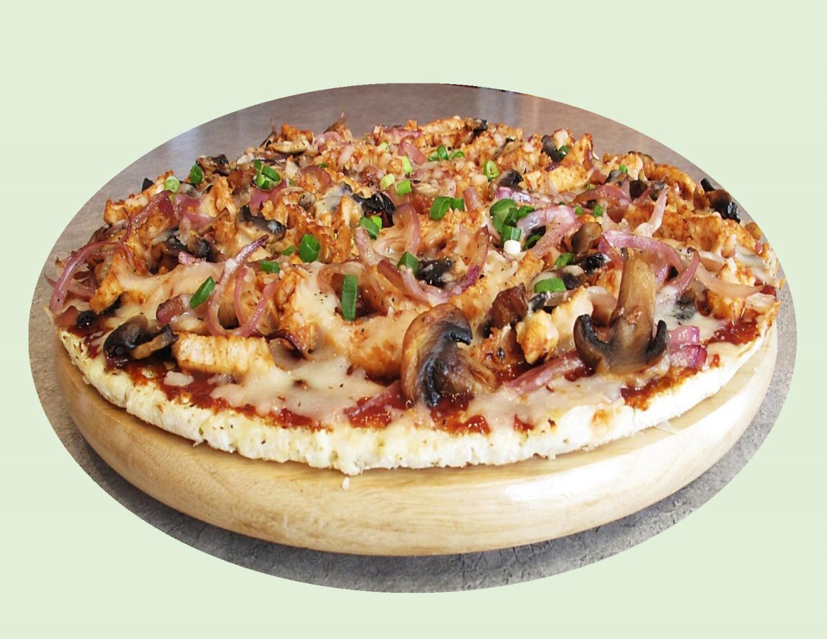 Cauliflower Pizza Crust w/ Barbecued Chicken